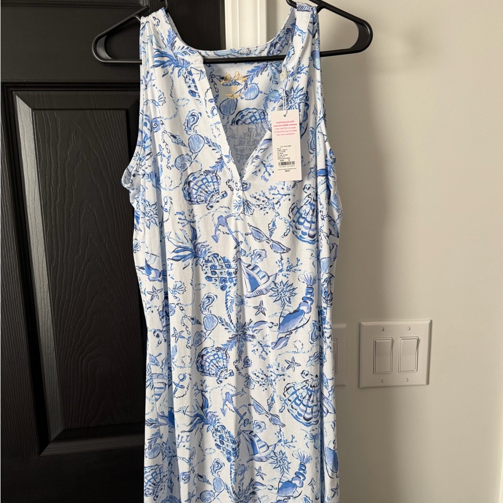 Lilly Pulitzer Blue and White Floral Dress